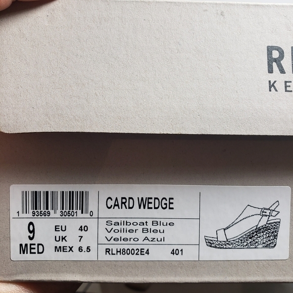 Reaction Kenneth Cole Card Sailboat Blue T-Strap Espadrille Wedge Sandal Sz 9M - Picture 12 of 12